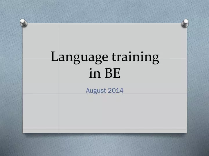 language training in be