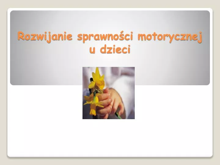 rozwijanie sprawno ci motorycznej u dzieci