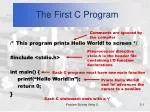 The First C Program - slide 1