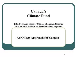 An Offsets Approach for Canada