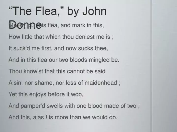 the flea by john donne