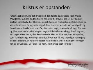 kristus er opstanden