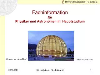 fachinformation f r physiker und astronomen im hauptstudium