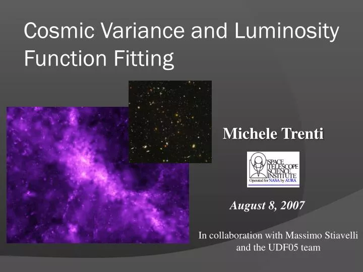 cosmic variance and luminosity function fitting
