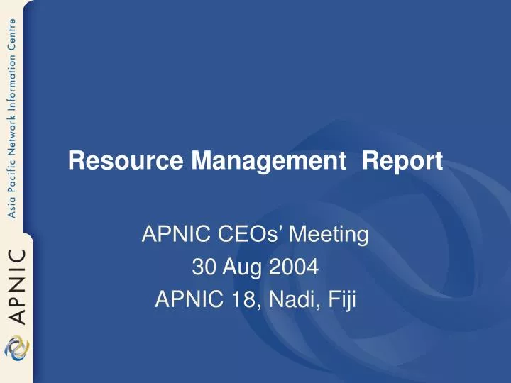 resource management report