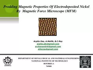 Prodding Magnetic Properties Of Electrodeposited Nickel By Magnetic Force Microscope (MFM)