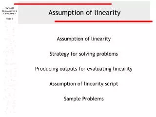 Assumption of linearity