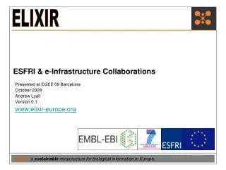 ESFRI &amp; e-Infrastructure Collaborations