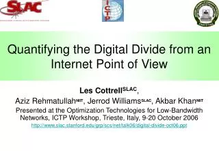 Quantifying the Digital Divide from an Internet Point of View