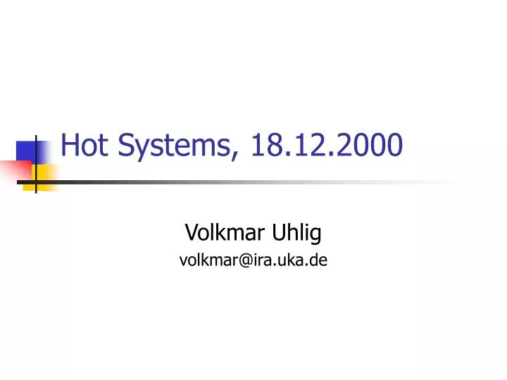 hot systems 18 12 2000