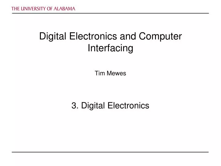 digital electronics and computer interfacing