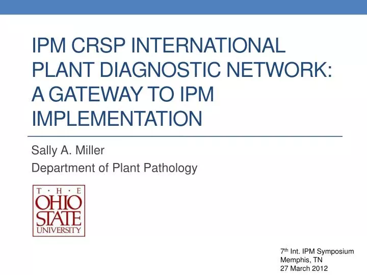 ipm crsp international plant diagnostic network a gateway to ipm implementation
