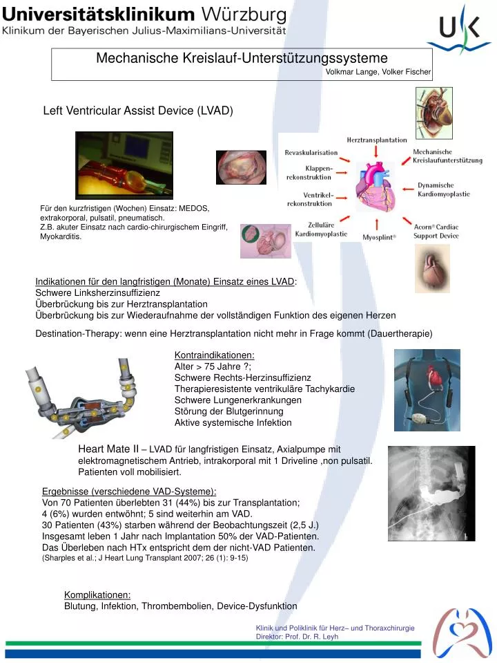 PPT - Mechanische Kreislauf-Unterstützungssysteme Volkmar Lange, Volker ...