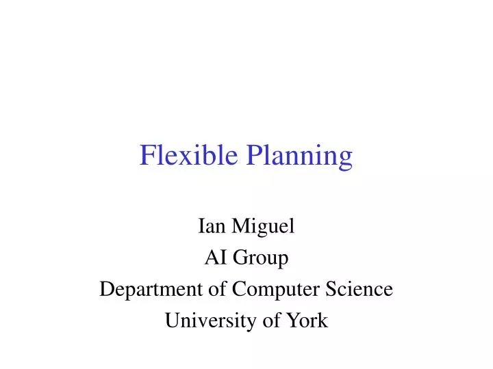 flexible planning