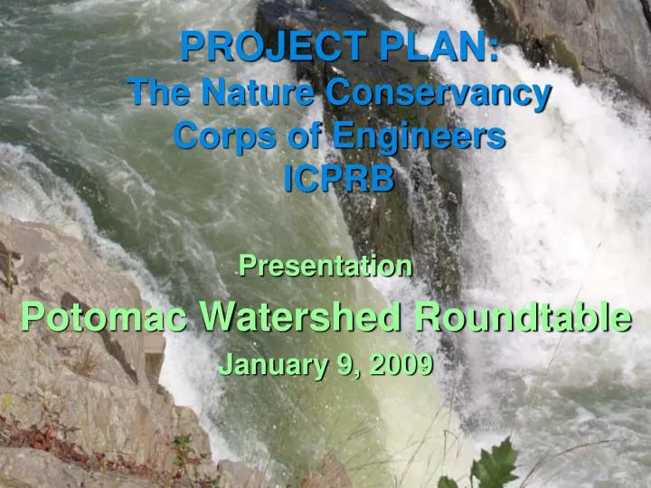 project plan the nature conservancy corps of engineers icprb