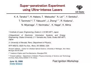 Super-penetration Experiment using Ultra-intense Lasers