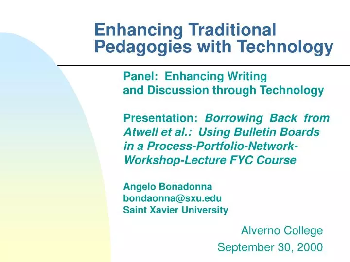 enhancing traditional pedagogies with technology