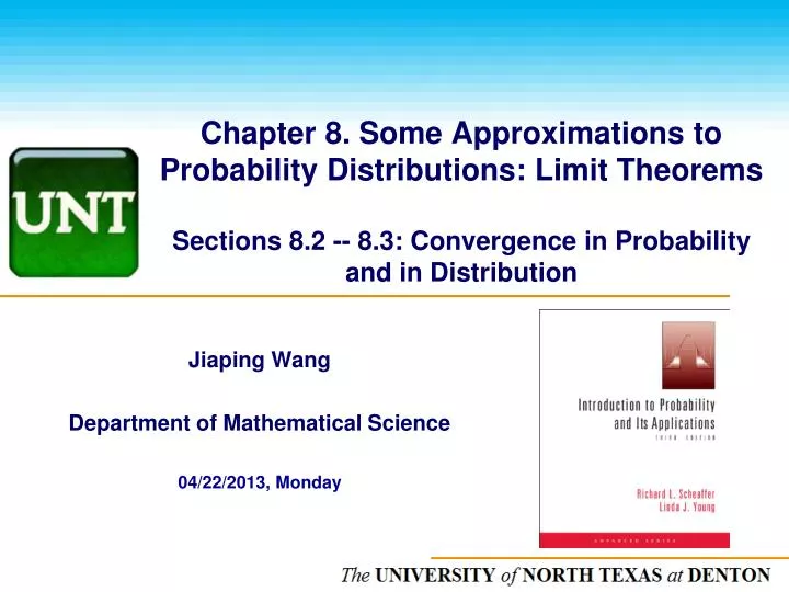 jiaping wang department of mathematical science 04 22 2013 monday