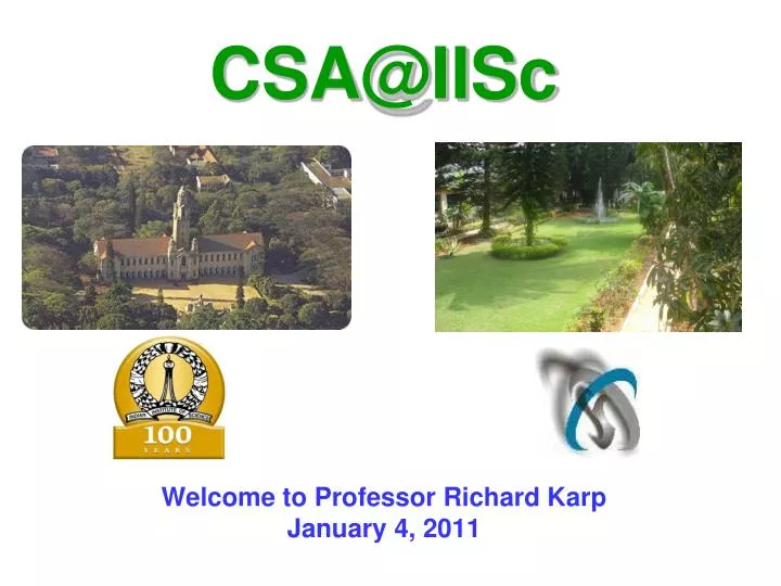 welcome to professor richard karp january 4 2011