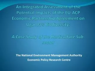 The National Environment Management Authority Economic Policy Research Centre