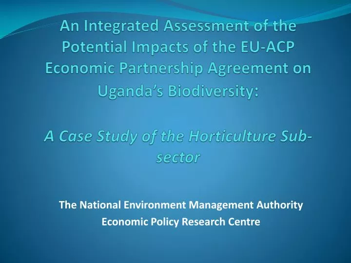 the national environment management authority economic policy research centre