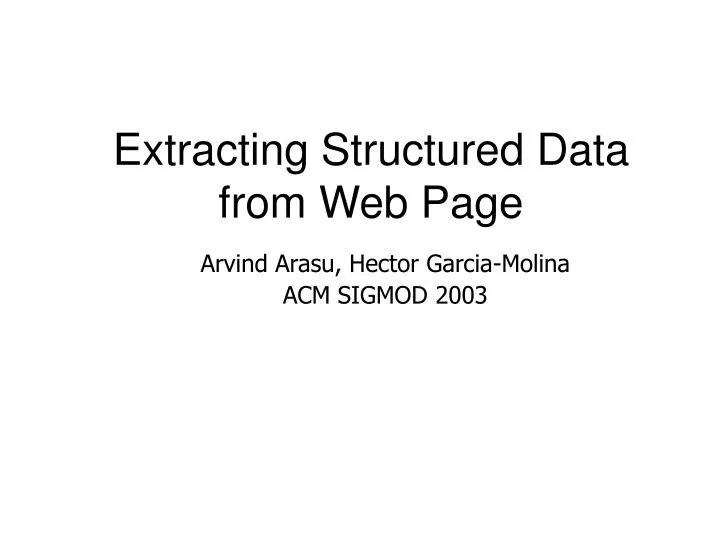 extracting structured data from web page