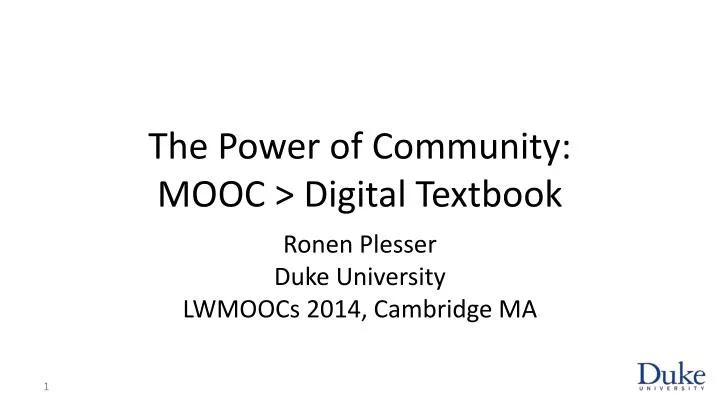the power of community mooc digital textbook