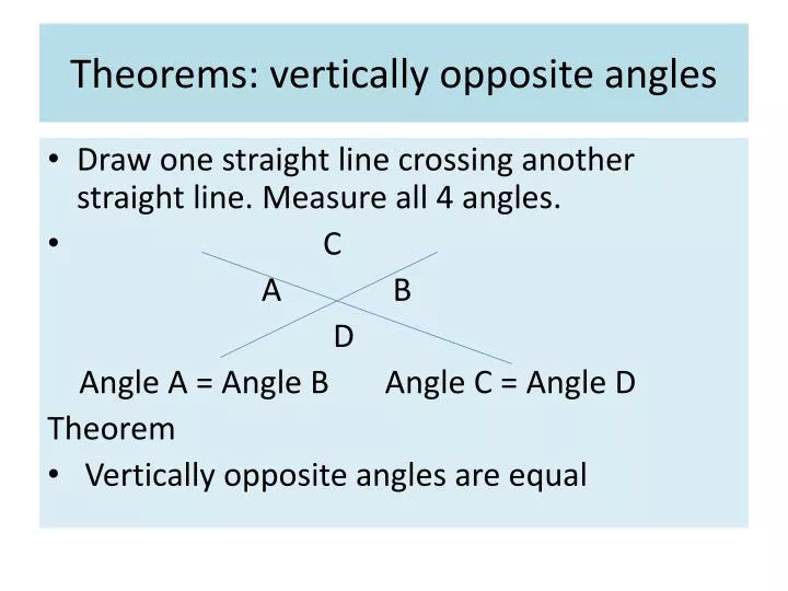 theorems vertically opposite angles