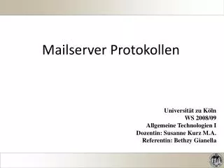 mailserver protokollen