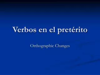 verbos en el pret rito