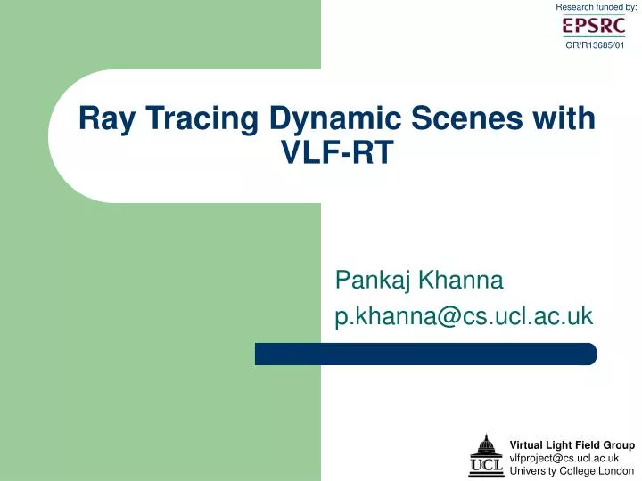 ray tracing dynamic scenes with vlf rt