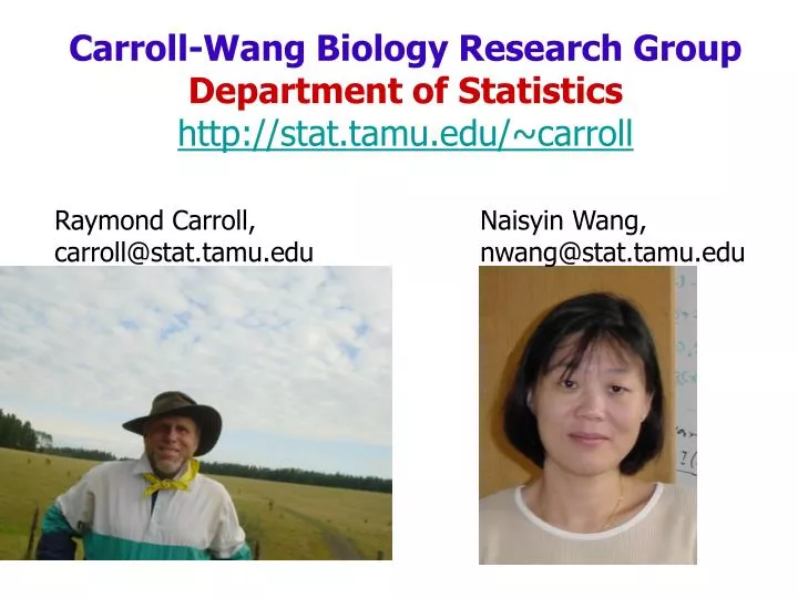 carroll wang biology research group department of statistics http stat tamu edu carroll