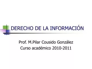 derecho de la informaci n