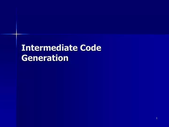 intermediate code generation