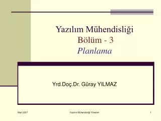 yaz l m m hendisli i b l m 3 planlama