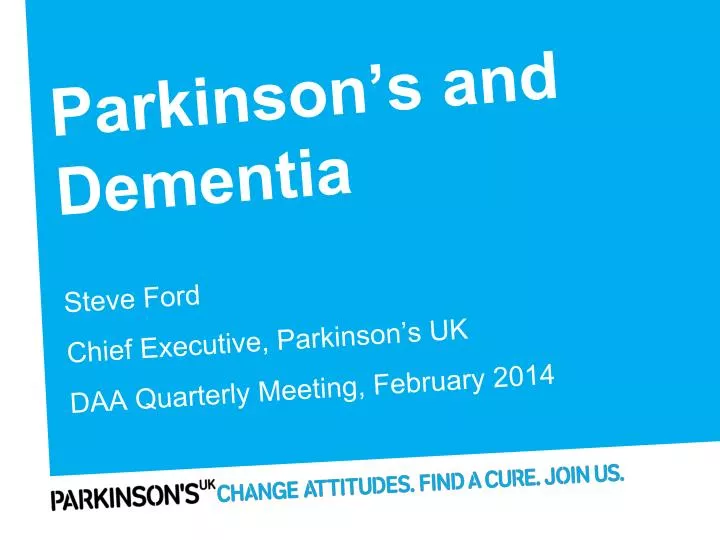 PPT - Parkinson’s and Dementia PowerPoint Presentation, free download ...