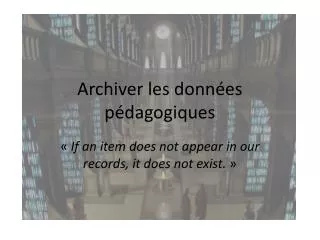 archiver les donn es p dagogiques