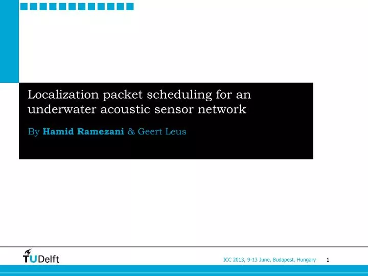 localization packet scheduling for an underwater acoustic sensor network