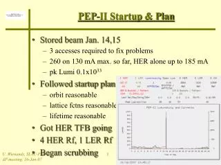 PEP-II Startup &amp; Plan