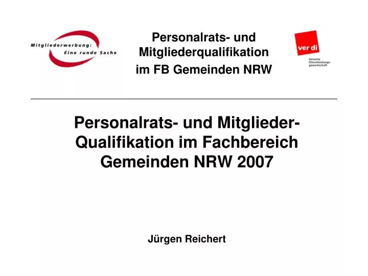 personalrats und mitglieder qualifikation im fachbereich gemeinden nrw 2007 j rgen reichert