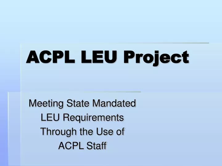 acpl leu project