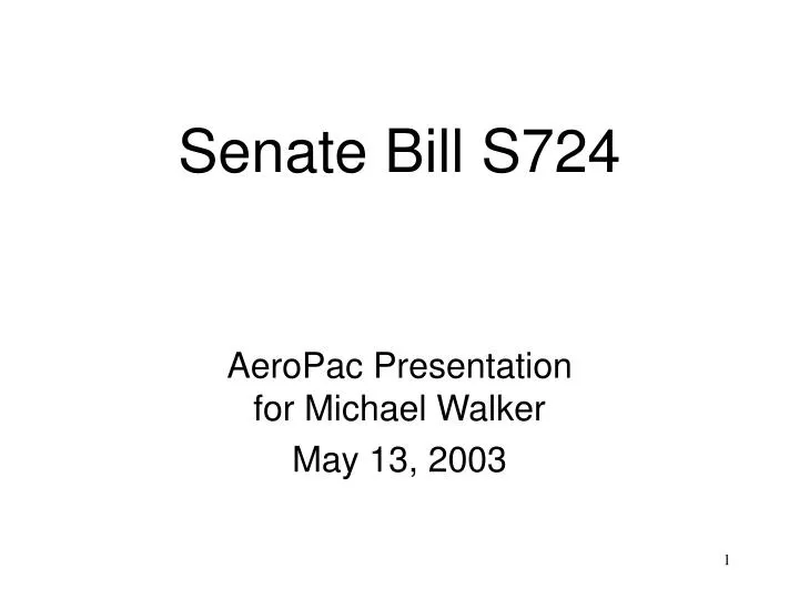 senate bill s724