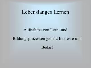 lebenslanges lernen