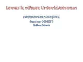 lernen in offenen unterrichtsformen