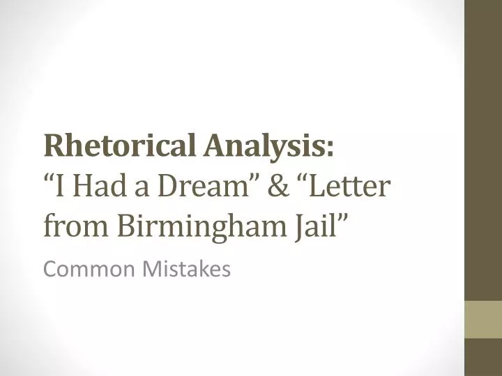 rhetorical analysis i had a dream letter from birmingham jail