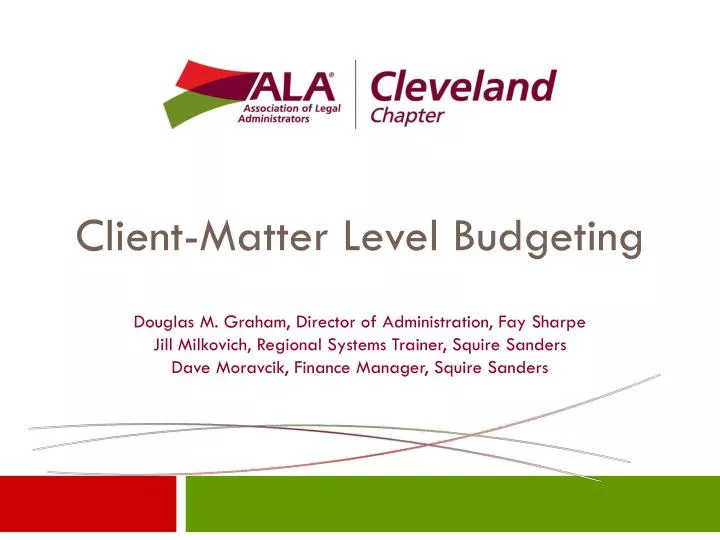 client matter level budgeting