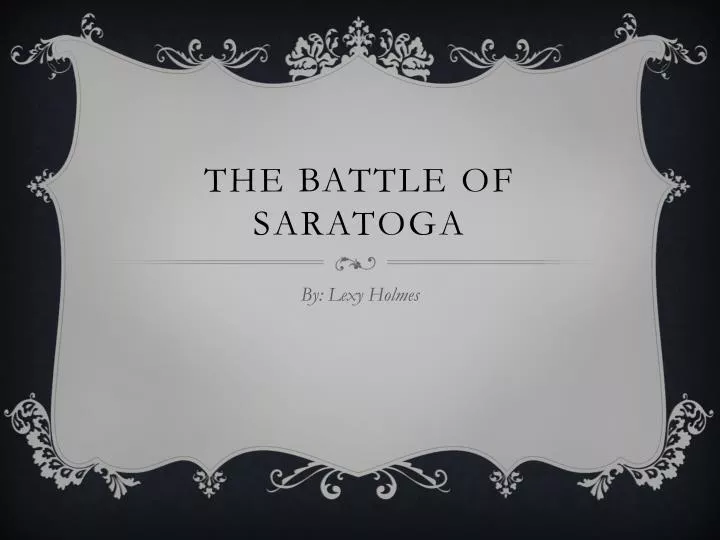 the battle of saratoga