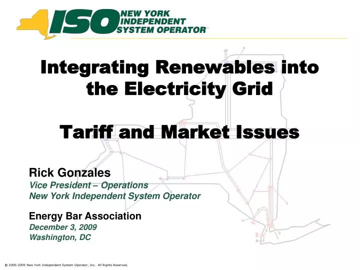 integrating renewables into the electricity grid tariff and market issues