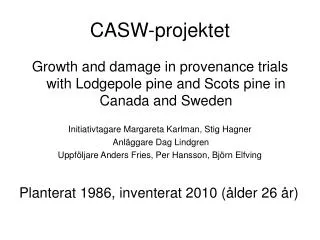 CASW-projektet