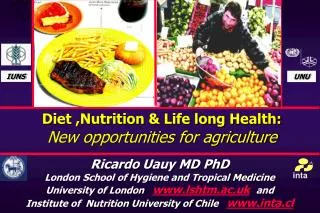 Diet ,Nutrition &amp; Life long Health: New opportunities for agriculture